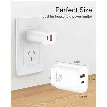 VIPFAN 20W USB-A & USB-C Dual Super Fast Charge